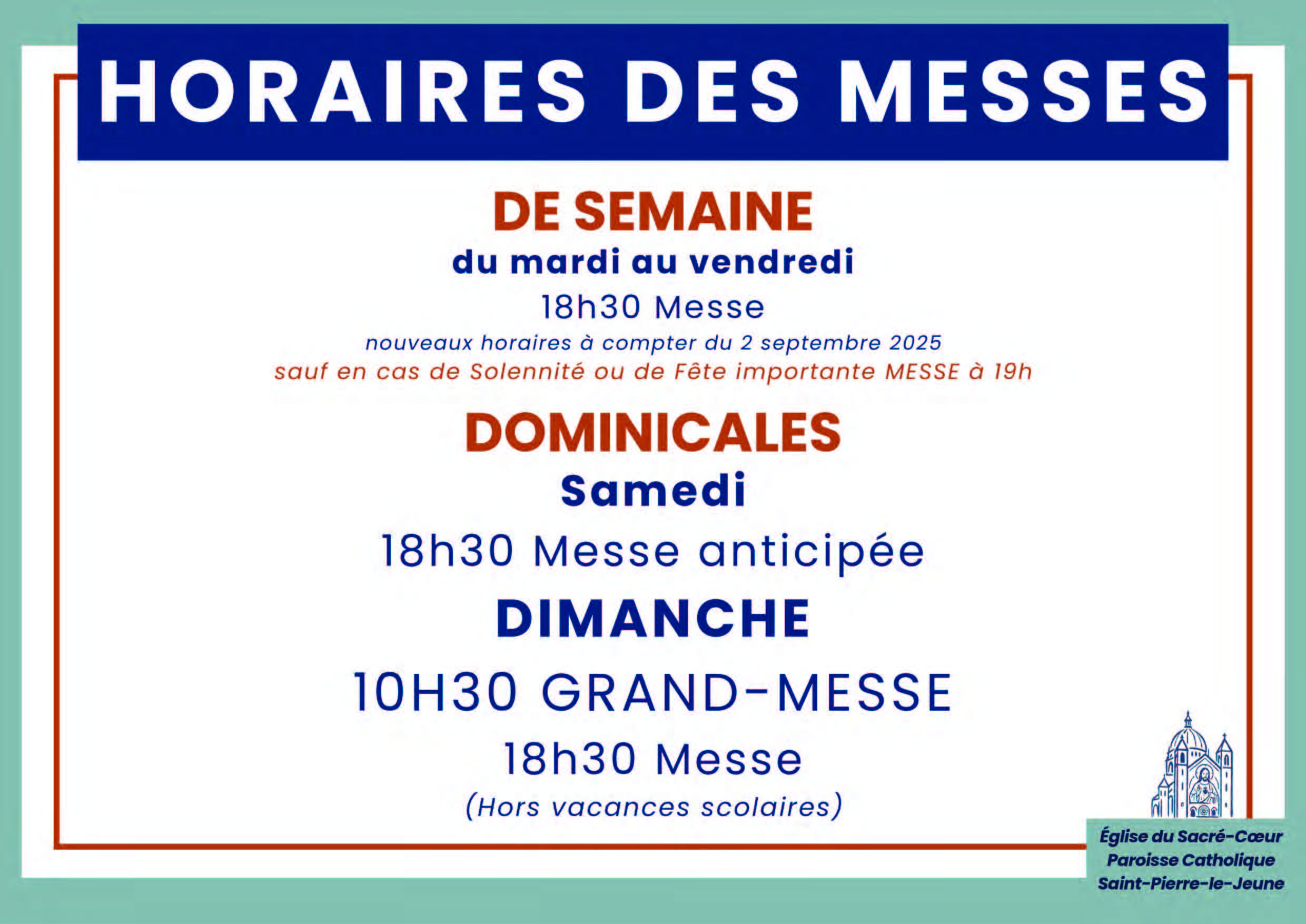 Horaires des messes