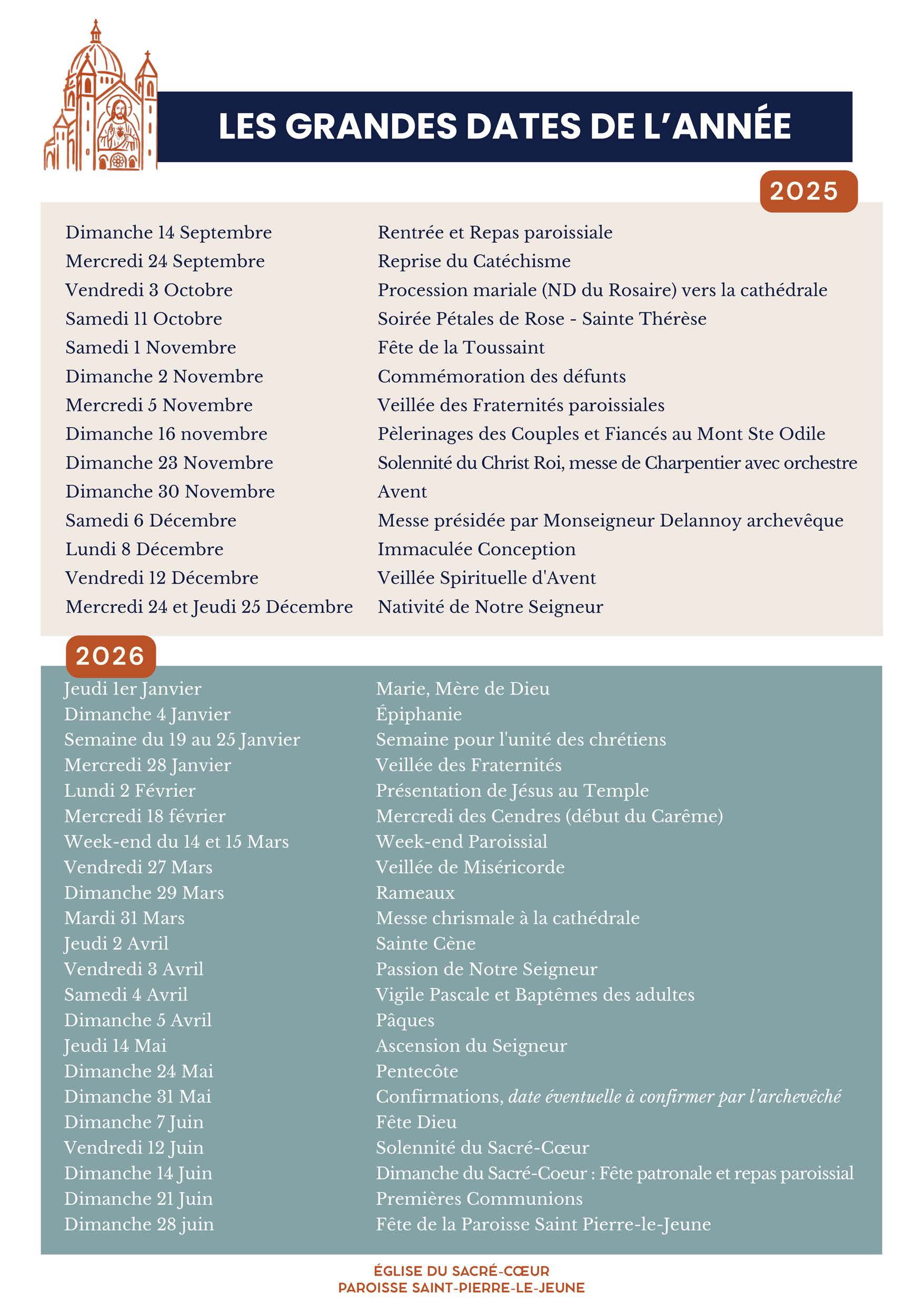 Dates importantes 2025/2026